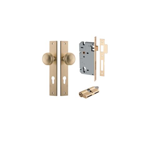 Dr TRA15320KENTR60KK Knob Pdgton Rectg Euro B/Brass H240XW38XP68 Entr Kit