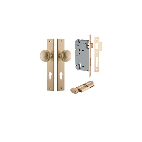 Dr TRA15320KENTR60KT Knob Pdgton Rectg Euro B/Brass H240XW38XP68 Entr Kit