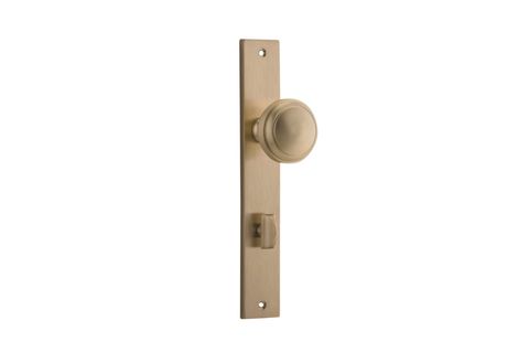 Dr TRA15320P85 Knob Paddington Rect Priv B/Brass Ctc85mm H240xw38xp68mm
