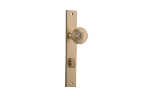 Door TRA15324P85 Knob Guildford Rect Priv B/Brass Ctc85mm H240xw38xp60mm
