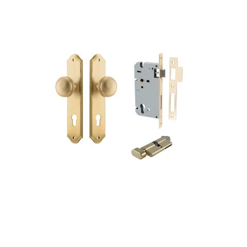 Iver TRA15326KENTR60KT Door Knob Paddington Shouldered Brushed Brass Key / Thu
