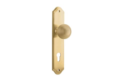 Iver TRA15330E85 Door Knob Guildford Shouldered Euro Brushed Brass