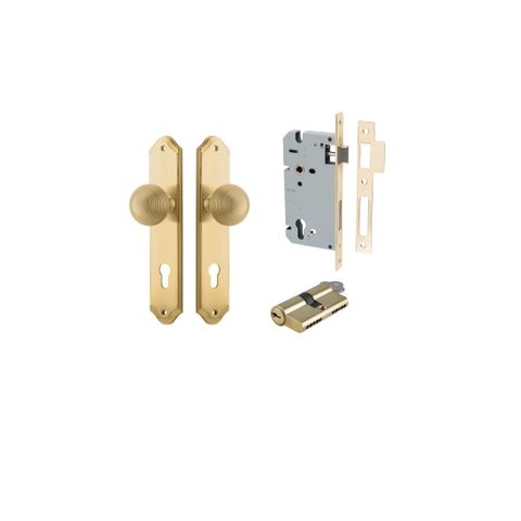 Iver TRA15330KENTR60KK Door Knob Guildford Shouldered Brushed Brass Key / Key