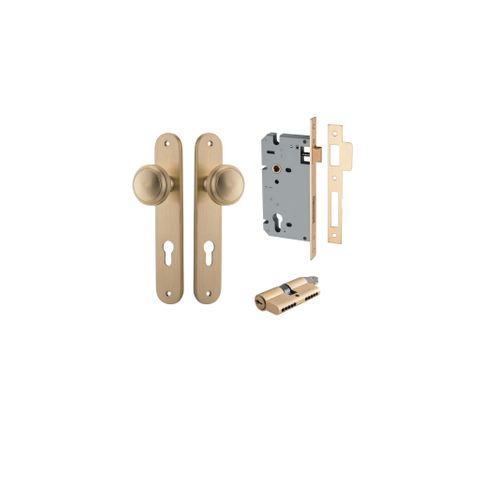 Dr TRA15332KENTR60KK Knob Pdgton Ovl Euro B/Brass CTC85 H240XW40XP68 Entr Kit