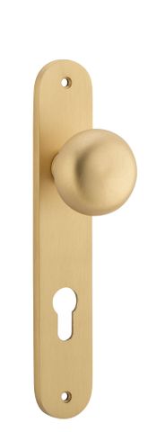 Door TRA15334E85 Knob Cambridge Oval Euro B/Brass Ctc85mm H240xw40xp67mm