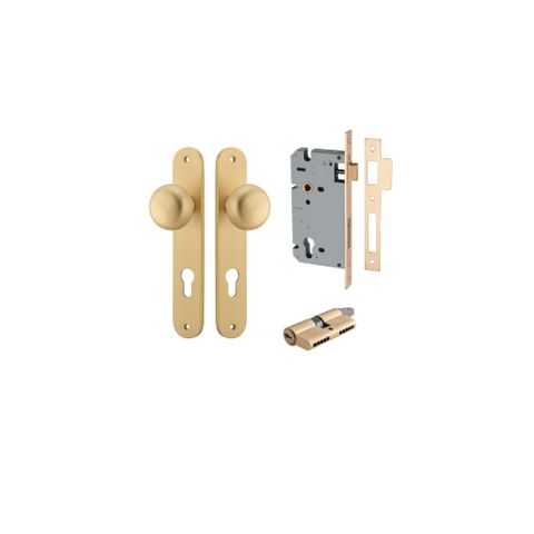 Door TRA15334KENTR60KK Knob Cmbrg Ovl Euro B/Brass CTC85 H240XW40XP67 Entr Kit