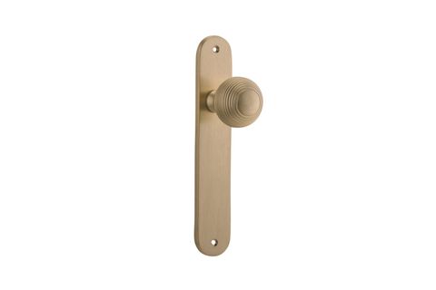 Door TRA15336 Knob Guildford Oval Latch Brushed Brass H240xw40xp60mm