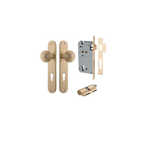 Dr TRA15336KENTR60KK Knob Glfrd Ovl Euro B/Brass CTC85 H240XW40XP60 Entr Kit