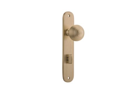 Door TRA15336P85 Knob Guildford Oval Priv B/Brass Ctc85mm H240xw40xp60mm