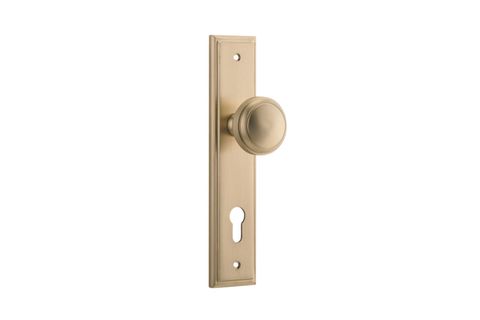 Dr TRA15338E85 Knob Paddington Stepped Euro B/Brass Ctc85mm H240XW50XP68