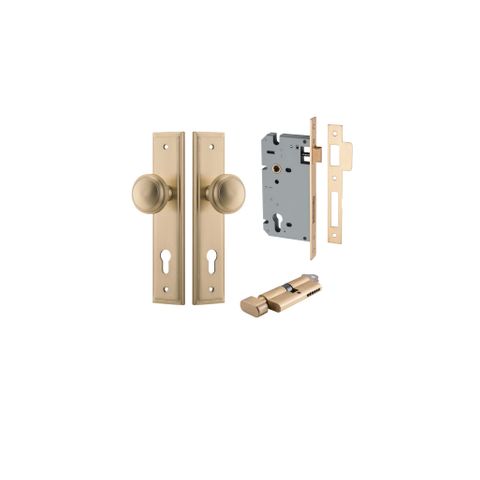 Dr TRA15338KENTR60KT Knob Pdgton Stepped Euro B/Brass H240XW50XP68 Entr Kit