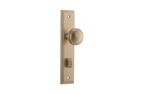 Dr TRA15338P85 Knob Paddtn Stepped Priv B/Brass Ctc85mm H240xw50xp68mm