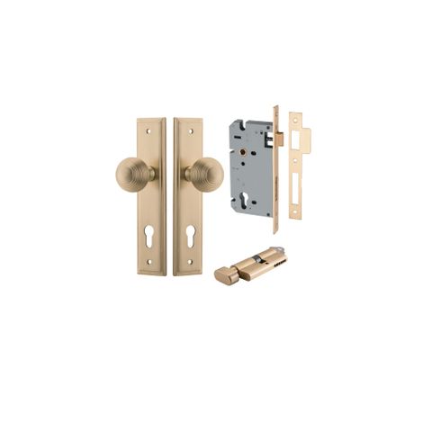 Dr TRA15342KENTR60KT Knob Glfrd Stepped Euro B/Brass H240XW50XP60 Entr Kit