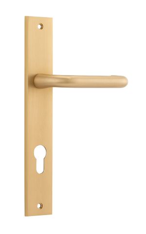 Door TRA15344E85 Lever Oslo Rect Euro B/Brass Ctc85mm H240xw38xp57mm