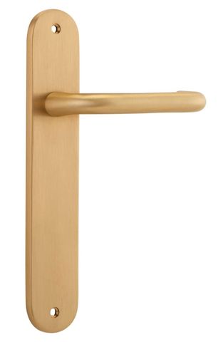 Door TRA15346 Lever Oslo Oval Latch Brushed Brass H240xw40xp57mm
