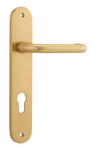 Door TRA15346E85 Lever Oslo Oval Euro B/Brass Ctc85mm H240xw40xp57mm