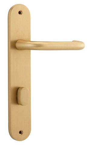 Door TRA15346P85 Lever Oslo Oval Privacy B/Brass Ctc85mm H240xw40xp57mm