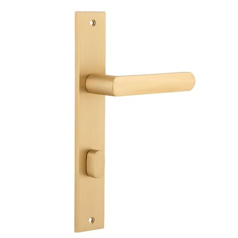 Door TRA15360P85 Lever Osaka Rect Priv Pr B/Brass Ctc85mm H240xw38xp55mm