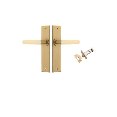 Iver TRA15368KPASS60 Door Lever Osaka Chamfered Brushed Brass Passage Kit