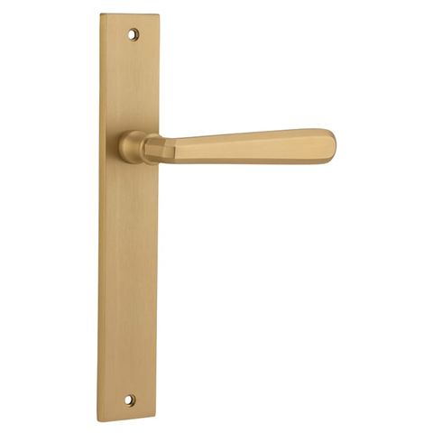 Door TRA15372 Lever Copenhagen Rect Latch Pr B/Brass H240xw38xp61mm