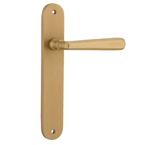 Door TRA15376 Lever Copenhagen Oval Latch Pr B/Brass H240xw40xp61mm