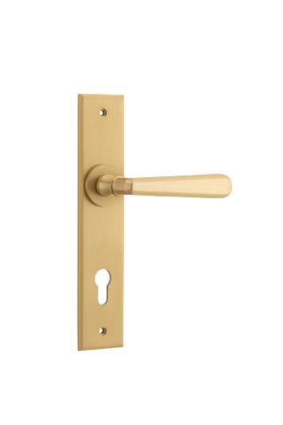 Iver TRA15380E85 Door Lever Copenhagen Chamfered Euro Pair Brushed Brass