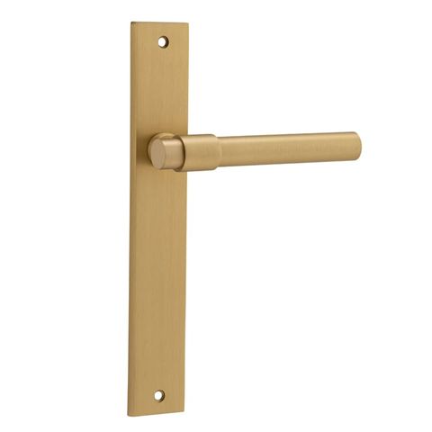 Door TRA15396 Lever Helsinki Rect Latch Pr B/Brass H240xw38xp44mm