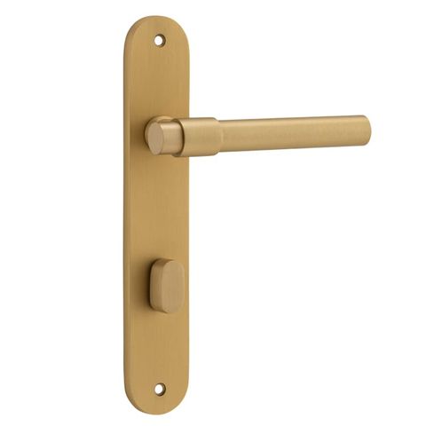 Door TRA15400P85 Lever Helsinki Oval Privacy Pair Brushed Brass Ctc85mm