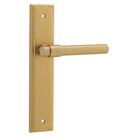 Door TRA15402 Lever Helsinki Stepped Latch Pr B/Brass H237xw50xp44mm