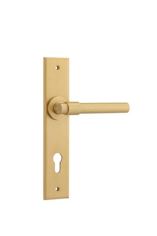 Iver TRA15404E85 Door Lever Helsinki Chamfered Euro Brushed Brass