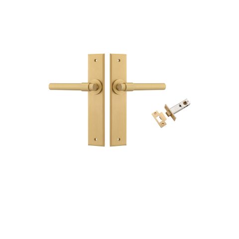 Iver TRA15404KPASS60 Door Lever Helsinki Chamfered Brushed Brass Passage Kit