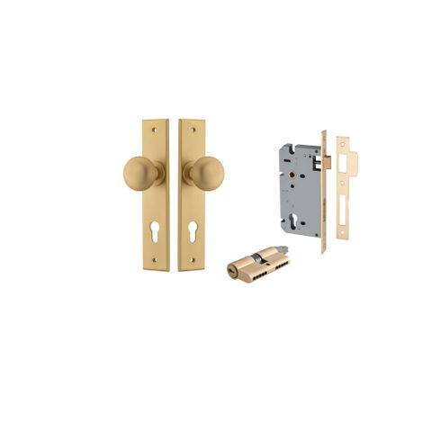 Iver TRA15446KENTR60KK Door Knob Cambridge Chamfered Brushed Brass Key / Key