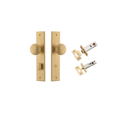 Iver TRA15446KPRIV60 Door Knob Cambridge Chamfered Brushed Brass Privacy Kit