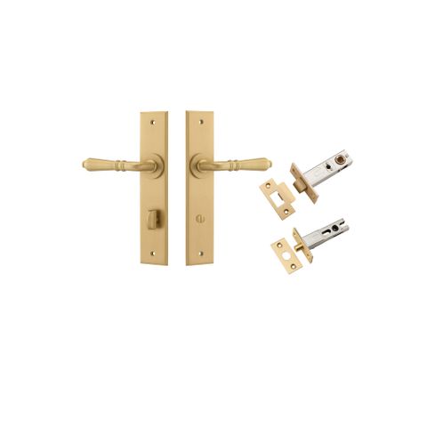 Iver TRA15780KPRIV60 Door Lever Sarlat Chamfered Brushed Brass Privacy Kit