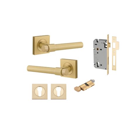 Iver Helsinki Square Rose Entrance Lever Kit (Key/Turn)