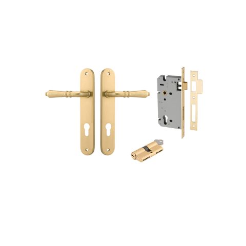 Iver TRA16224KENTR60KK Door Lever Sarlat Oval Brusged Gold PVD Key / Key Entra