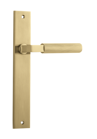 Door TRA16252 Lever Brunswick Knurled Rectangular Latch Brushed Gold