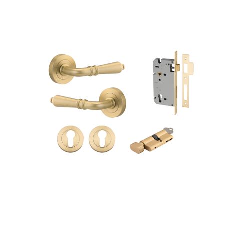 Iver Sarlat Round Rose Entrance Lever Kit (Key/Turn)