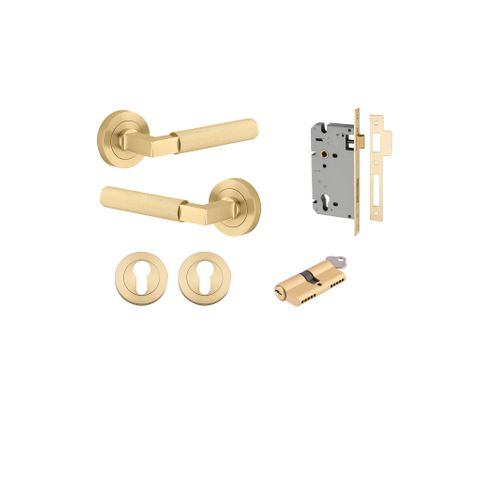 Iver TRA16261KENTR60KK Door Lever Brunswick Rose Round Brushed Gold PVD Key