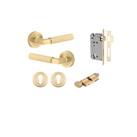 Iver TRA16261KENTR60KT Door Lever Brunswick Rose Round Brushed Gold PVD Key