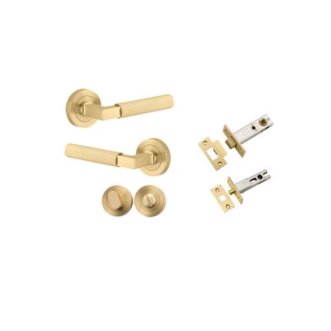 Iver TRA16261KPRIV60 Door Lever Brunswick Rose Round Brushed Gold PVD Privac