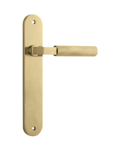 Door TRA16268 Lever Brunswick Knurled Oval Latch Brushed Gold Pvd