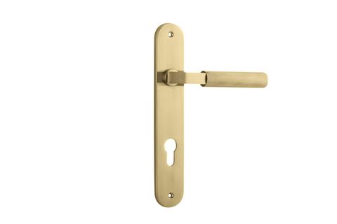 Iver TRA16268E85 Door Lever Brunswick Knurled Oval Euro Brushed Gold Pvd