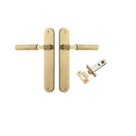 Iver TRA16268KPASS60 Door Lever Brunswick Oval Brushed Gold PVD Passage Kit