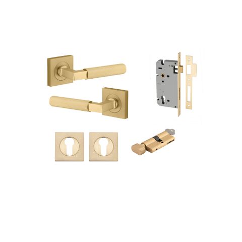 Iver TRA16269KENTR60KT Door Lever Brunswick Rose Square Brushed Gold PVD Key
