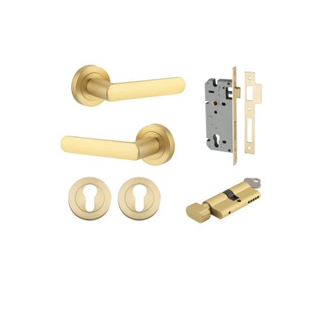 Iver Osaka Round Rose Entrance Lever Kit (Key/Turn)