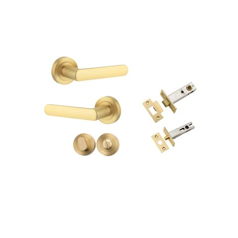 Iver Osaka Round Rose Privacy Lever Kit W/ Latch & Separate Privacy Turn