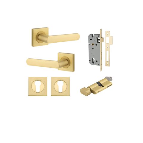 Iver Osaka Square Rose Entrance Lever Kit (Key/Turn)
