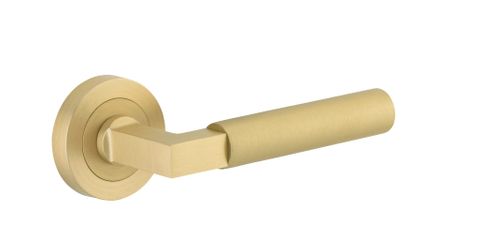 Iver TRA16272 Door Lever Berlin Rose Round Cfix Pair Brushed Gold Pvd