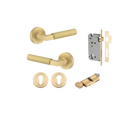 Iver TRA16272KENTR60KT Door Lvr Berlin Rose Rnd Brush Gld PVD Key/Thmb Ent Kit